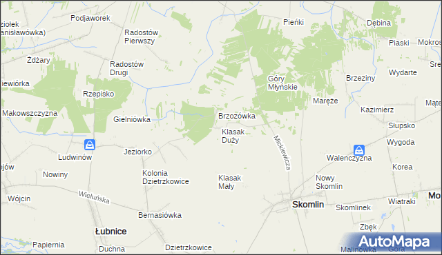 mapa Klasak Duży, Klasak Duży na mapie Targeo