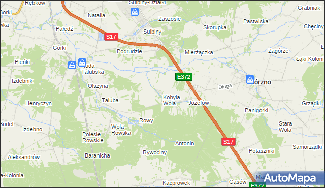 mapa Kobyla Wola, Kobyla Wola na mapie Targeo