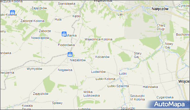 mapa Kocianów, Kocianów na mapie Targeo