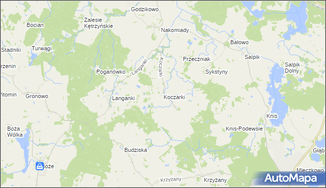 mapa Koczarki, Koczarki na mapie Targeo