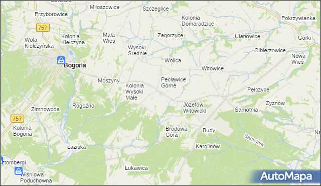 mapa Kolonia Pęcławska, Kolonia Pęcławska na mapie Targeo