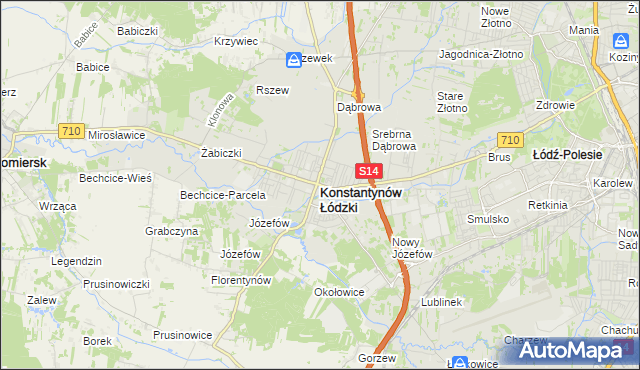 mapa Konstantynów Łódzki, Konstantynów Łódzki na mapie Targeo