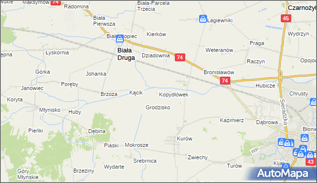 mapa Kopydłówek, Kopydłówek na mapie Targeo