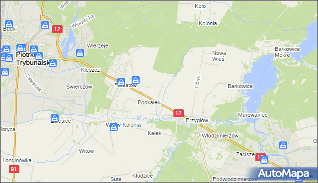 mapa Korytnica gmina Sulejów, Korytnica gmina Sulejów na mapie Targeo