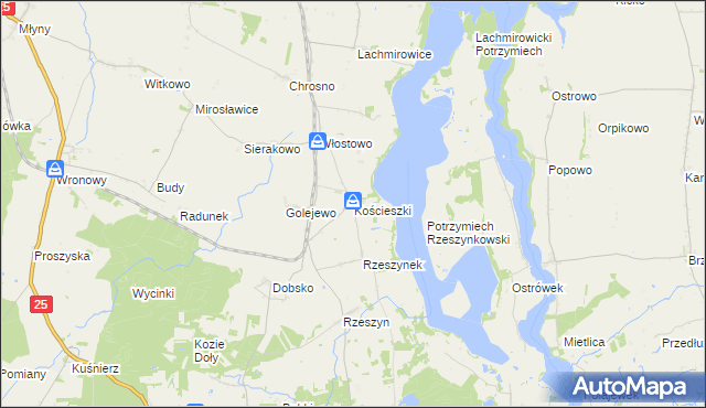 mapa Kościeszki, Kościeszki na mapie Targeo