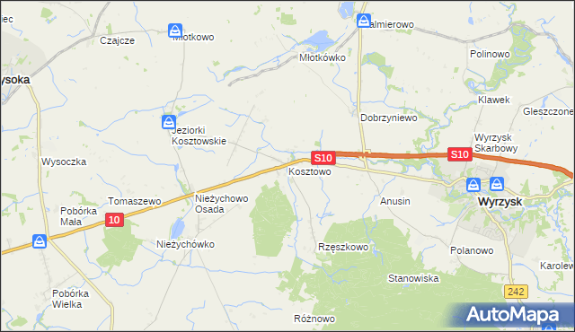 mapa Kosztowo, Kosztowo na mapie Targeo