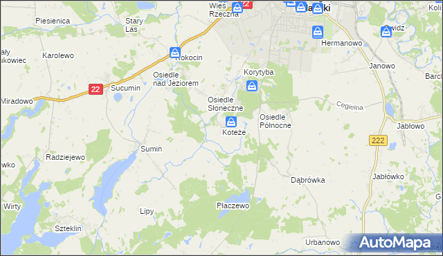 mapa Koteże, Koteże na mapie Targeo