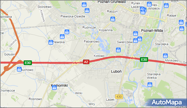mapa Kotowo gmina Poznań, Kotowo gmina Poznań na mapie Targeo