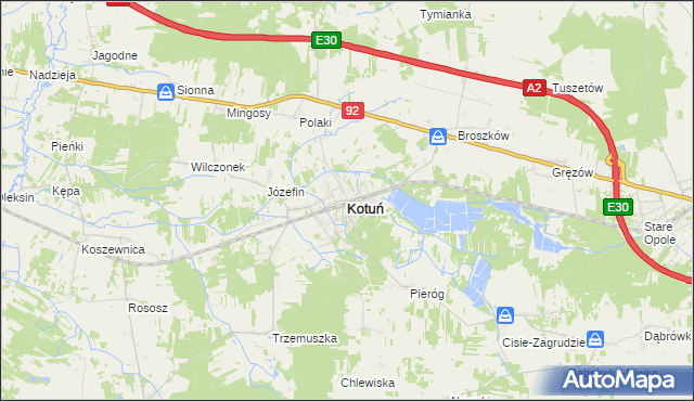 mapa Kotuń powiat siedlecki, Kotuń powiat siedlecki na mapie Targeo