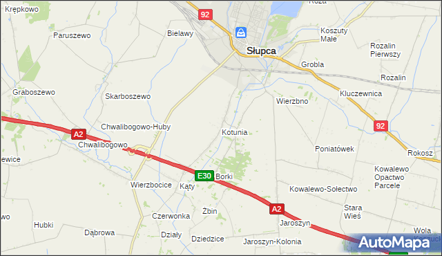 mapa Kotunia, Kotunia na mapie Targeo