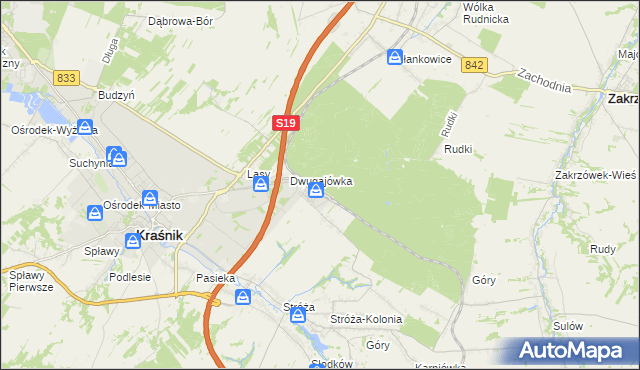 mapa Kraśnik powiat kraśnicki, Kraśnik powiat kraśnicki na mapie Targeo