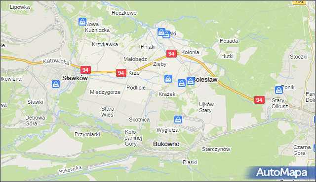 mapa Krążek, Krążek na mapie Targeo