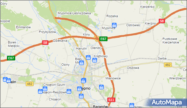 mapa Krążkowy, Krążkowy na mapie Targeo