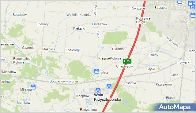 mapa Krężna-Kolonia, Krężna-Kolonia na mapie Targeo