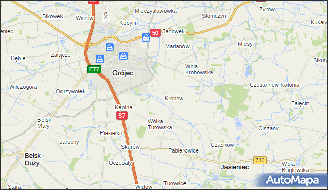 mapa Krobów, Krobów na mapie Targeo