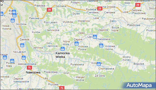 mapa Królowa Polska, Królowa Polska na mapie Targeo