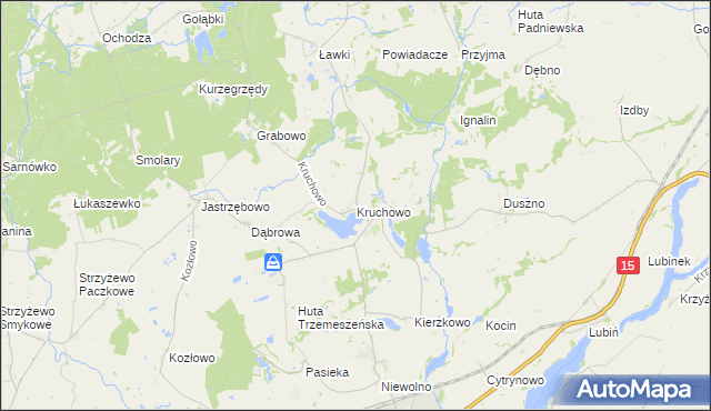 mapa Kruchowo, Kruchowo na mapie Targeo