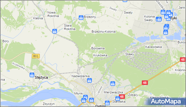 mapa Krukówka gmina Stężyca, Krukówka gmina Stężyca na mapie Targeo