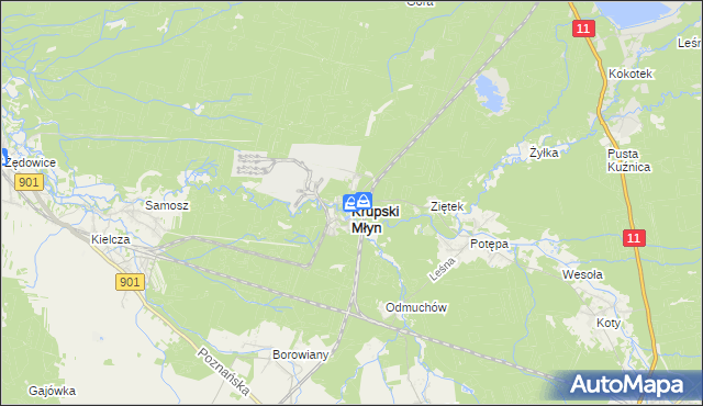 mapa Krupski Młyn, Krupski Młyn na mapie Targeo