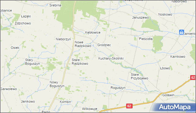 mapa Kuchary-Skotniki, Kuchary-Skotniki na mapie Targeo