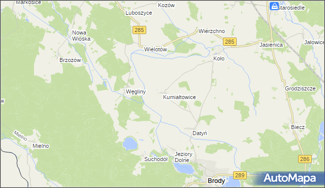 mapa Kumiałtowice, Kumiałtowice na mapie Targeo