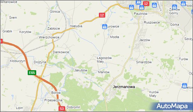 mapa Łagoszów Mały, Łagoszów Mały na mapie Targeo