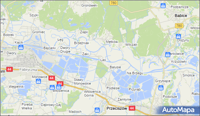 mapa Las gmina Przeciszów, Las gmina Przeciszów na mapie Targeo