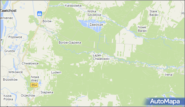 mapa Łążek Chwałowski, Łążek Chwałowski na mapie Targeo