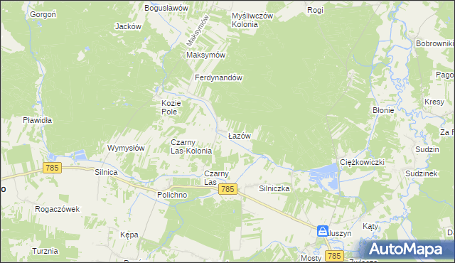 mapa Łazów gmina Żytno, Łazów gmina Żytno na mapie Targeo