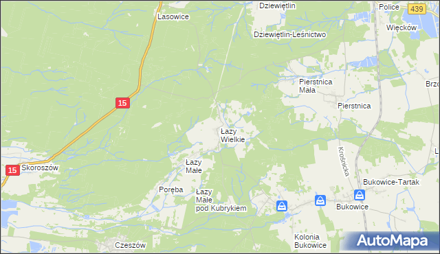 mapa Łazy Wielkie, Łazy Wielkie na mapie Targeo