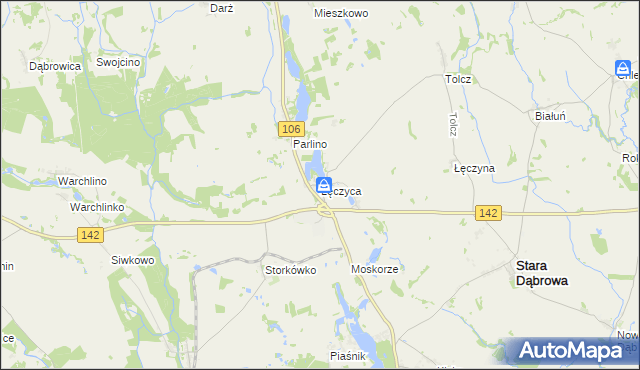 mapa Łęczyca gmina Stara Dąbrowa, Łęczyca gmina Stara Dąbrowa na mapie Targeo