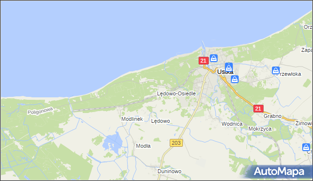 mapa Lędowo-Osiedle, Lędowo-Osiedle na mapie Targeo