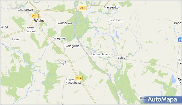 mapa Lędziechowo, Lędziechowo na mapie Targeo