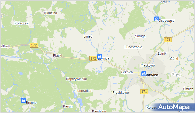 mapa Łeknica, Łeknica na mapie Targeo