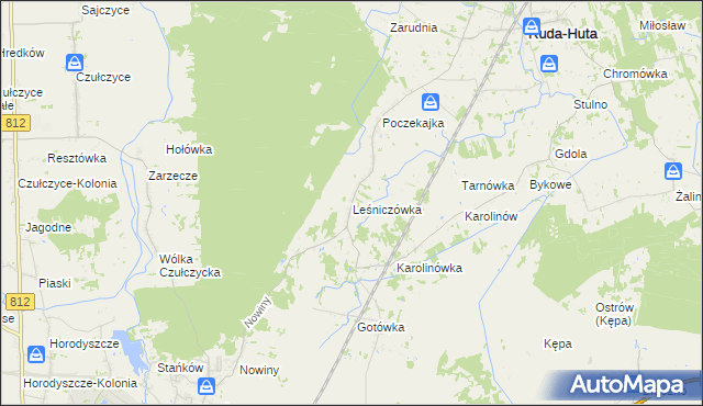 mapa Leśniczówka gmina Ruda-Huta, Leśniczówka gmina Ruda-Huta na mapie Targeo