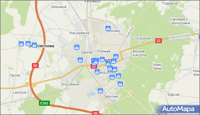 mapa Leszno, Leszno na mapie Targeo