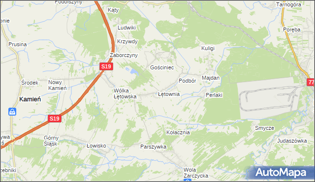 mapa Łętownia gmina Nowa Sarzyna, Łętownia gmina Nowa Sarzyna na mapie Targeo