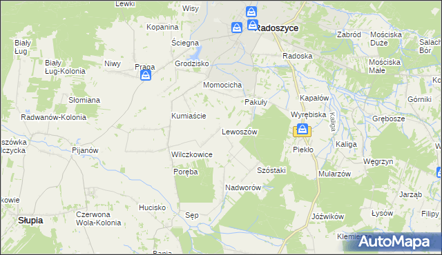 mapa Lewoszów, Lewoszów na mapie Targeo