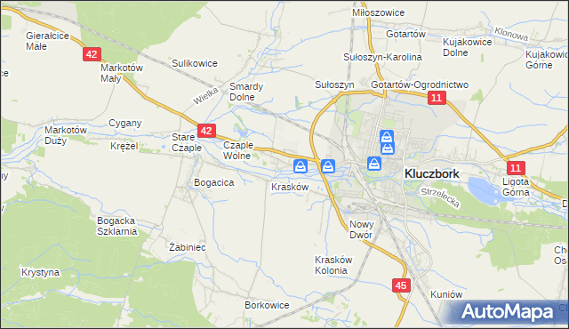 mapa Ligota Dolna gmina Kluczbork, Ligota Dolna gmina Kluczbork na mapie Targeo