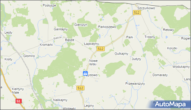 mapa Łoskajmy gmina Bartoszyce, Łoskajmy gmina Bartoszyce na mapie Targeo