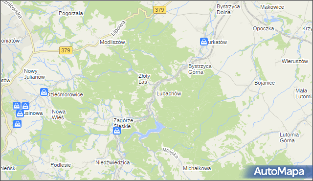 mapa Lubachów, Lubachów na mapie Targeo