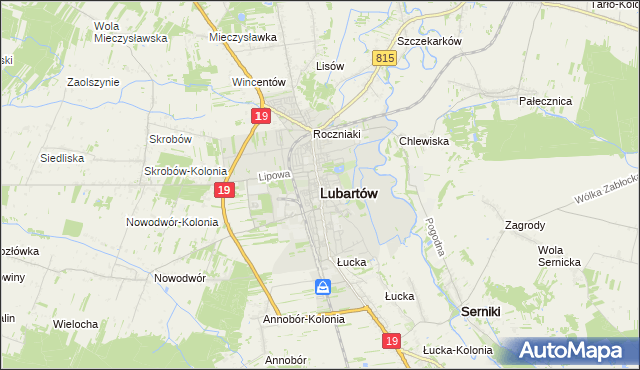 mapa Lubartów, Lubartów na mapie Targeo