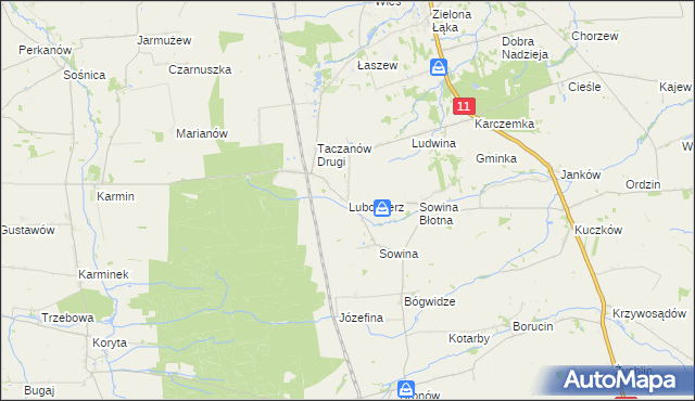 mapa Lubomierz gmina Pleszew, Lubomierz gmina Pleszew na mapie Targeo
