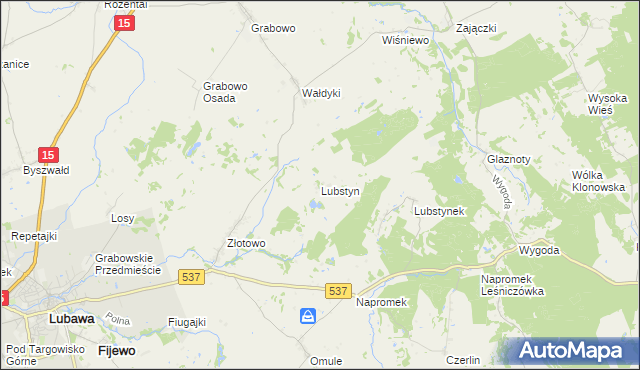 mapa Lubstyn, Lubstyn na mapie Targeo