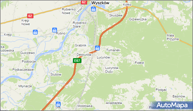 mapa Lucynów gmina Wyszków, Lucynów gmina Wyszków na mapie Targeo