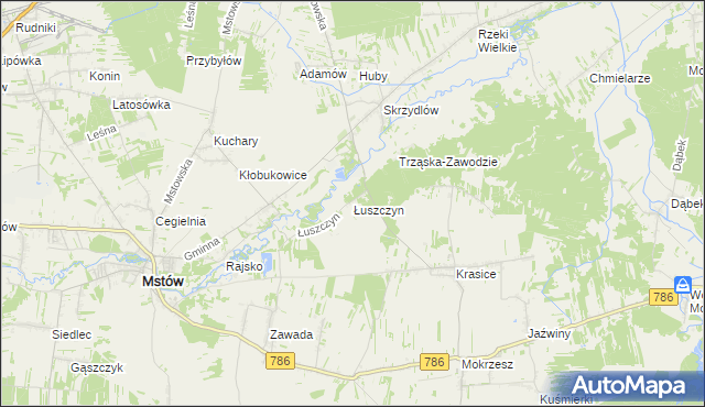 mapa Łuszczyn, Łuszczyn na mapie Targeo