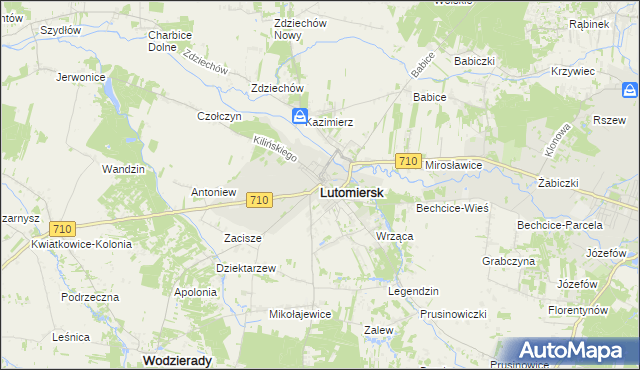 mapa Lutomiersk, Lutomiersk na mapie Targeo