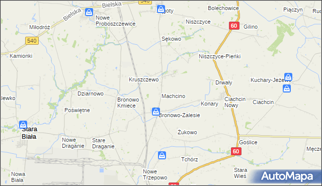 mapa Machcino, Machcino na mapie Targeo