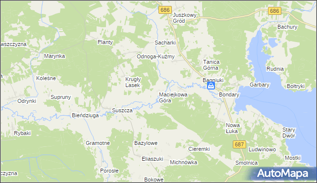 mapa Maciejkowa Góra, Maciejkowa Góra na mapie Targeo