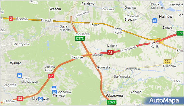 mapa Majdan gmina Wiązowna, Majdan gmina Wiązowna na mapie Targeo